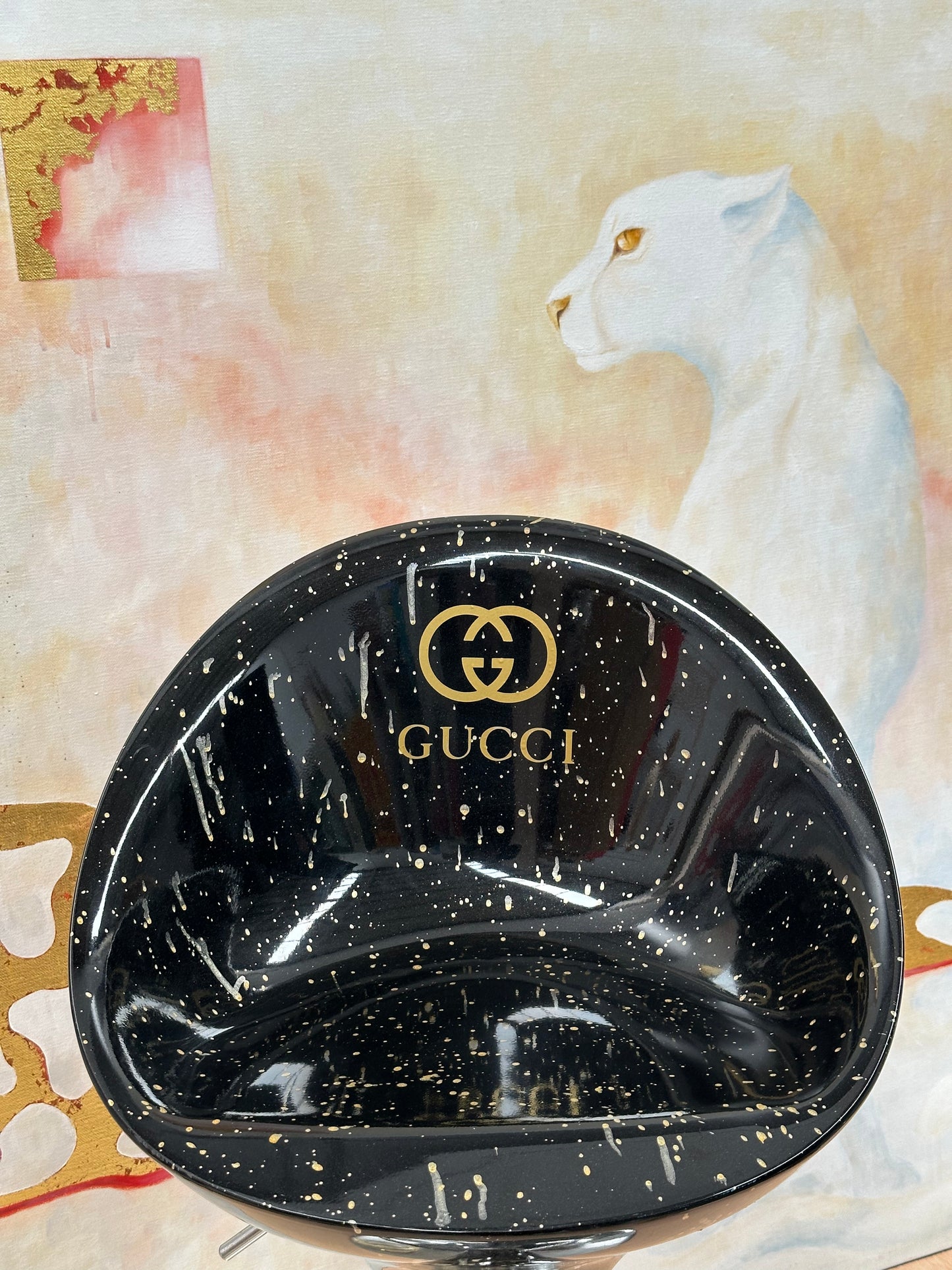 Gucci Inspired Set of 2 Modern Design Adjustable Design Stools By Artist "MTART"