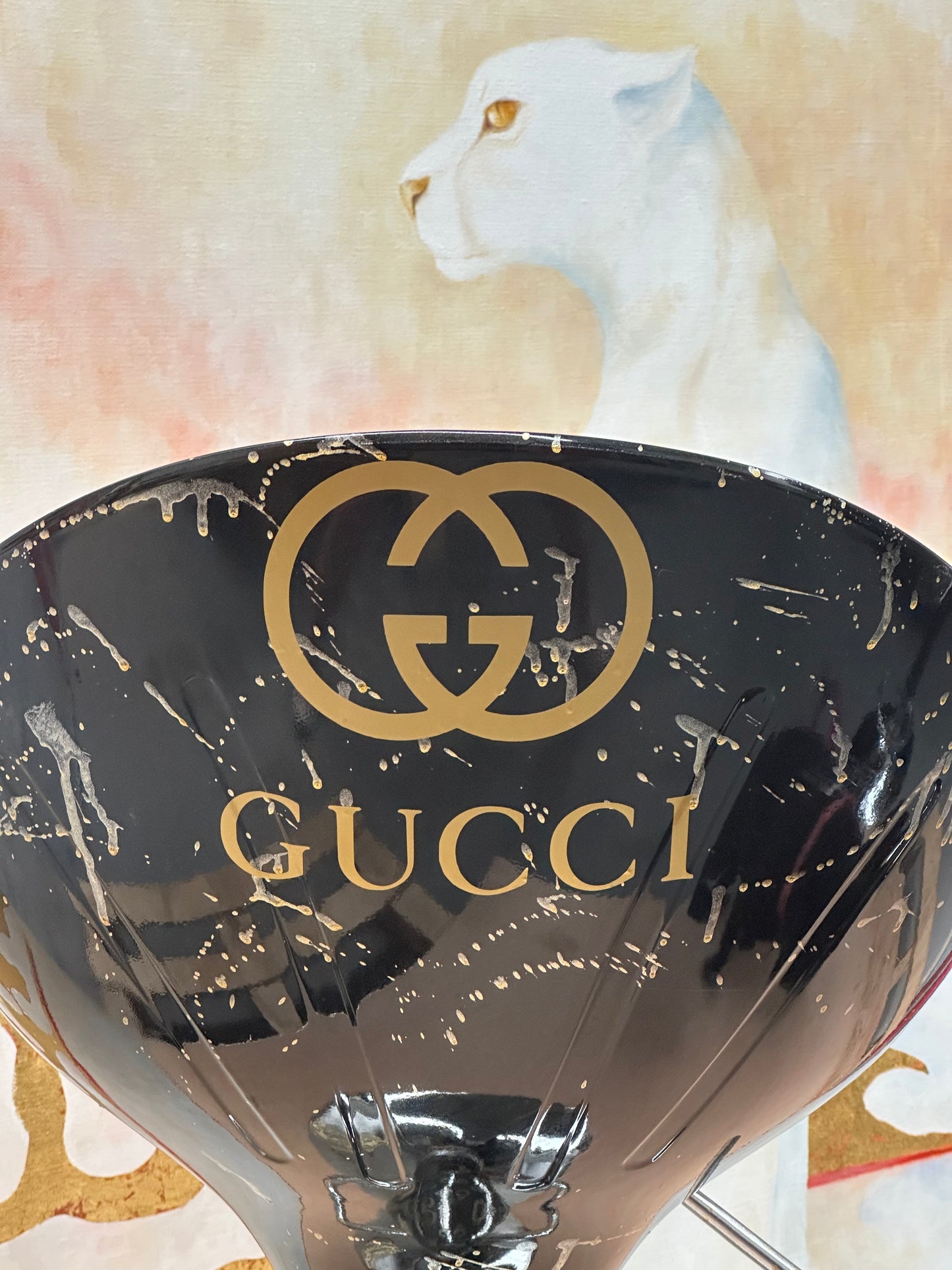Gucci Inspired Set of 2 Modern Design Adjustable Design Stools By Artist "MTART"