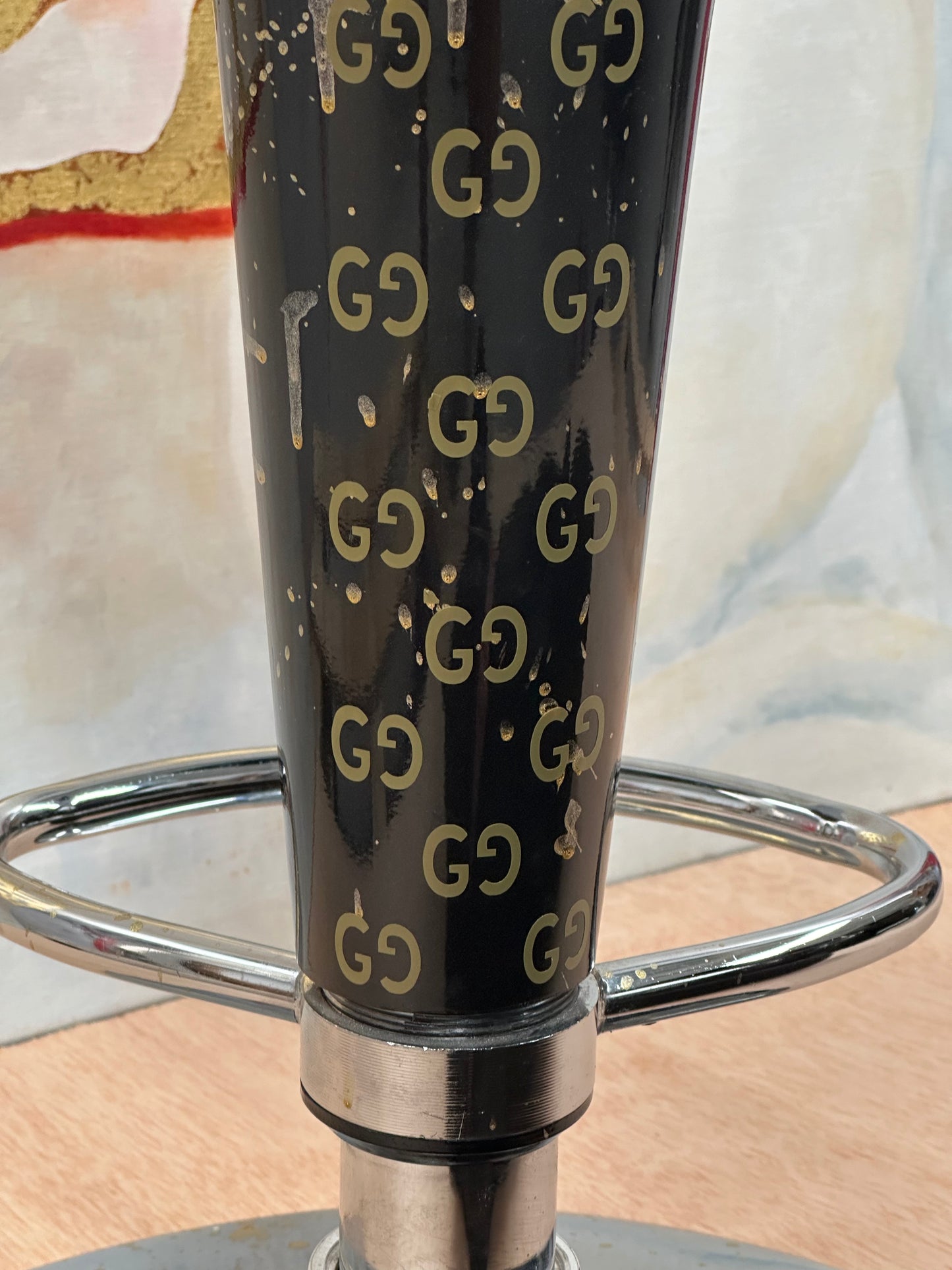 Gucci Inspired Set of 2 Modern Design Adjustable Design Stools By Artist "MTART"