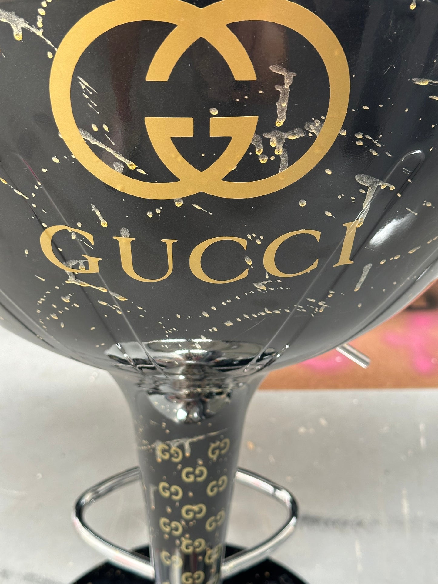 Gucci Inspired Set of 2 Modern Design Adjustable Design Stools By Artist "MTART"
