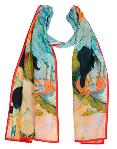 Salutto Women 100% Silk Scarves Van Gogh Paul Gauguin Monet Painted Scarf