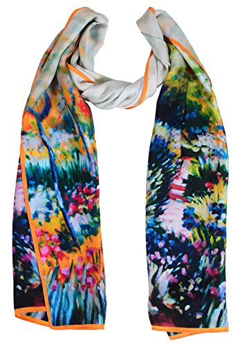 Salutto Women 100% Silk Scarves Van Gogh Paul Gauguin Monet Painted Scarf