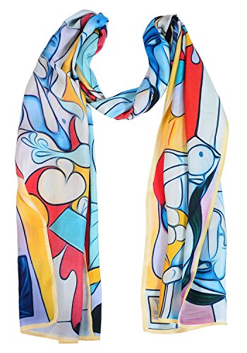 Salutto Women 100% Silk Scarves Van Gogh Paul Gauguin Monet Painted Scarf