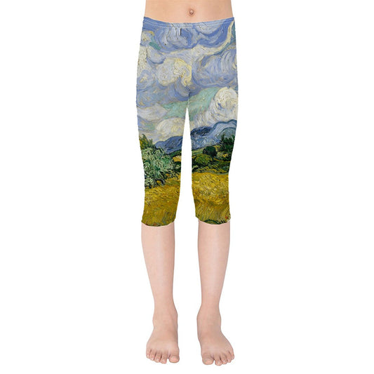 Vincent Van Gogh Fine Art Painting Kids Capri Leggings