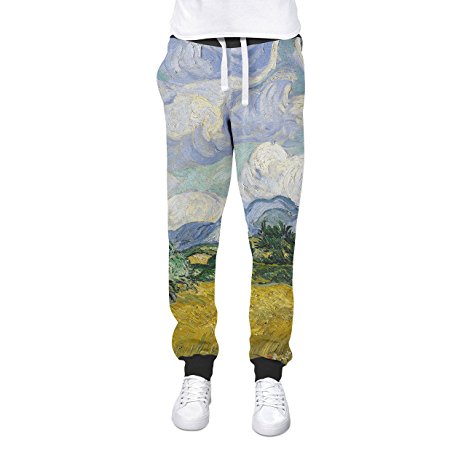 Vincent Van Gogh Fine Art Painting Cuffed Joggers Sweatpants Jogging Bottoms
