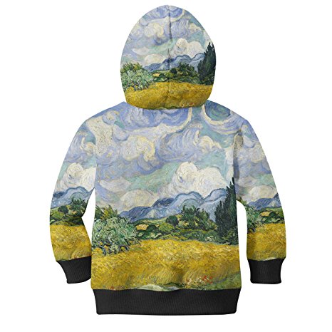 Vincent Van Gogh Fine Art Painting Kids Zip Up Hoodie Unisex