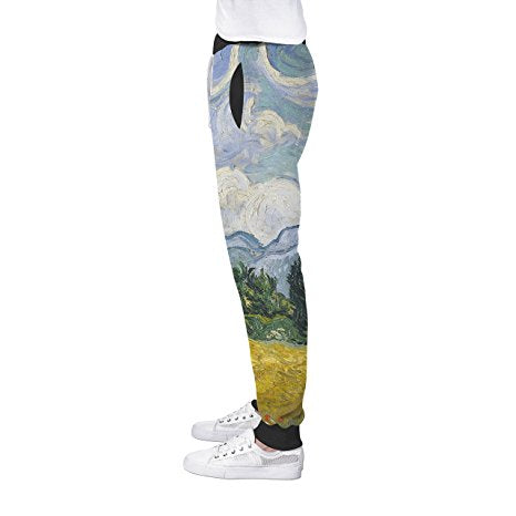 Vincent Van Gogh Fine Art Painting Cuffed Joggers Sweatpants Jogging Bottoms