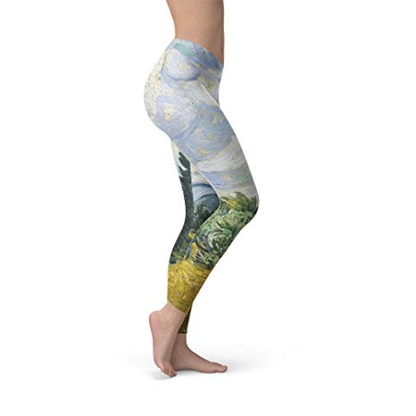Vincent Van Gogh Fine Art Painting Fleece Leggings for Women Sizes XS-3XL Fleece Winter Warm