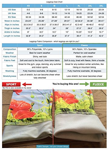 Vincent Van Gogh Fine Art Painting Fleece Leggings for Women Sizes XS-3XL Fleece Winter Warm