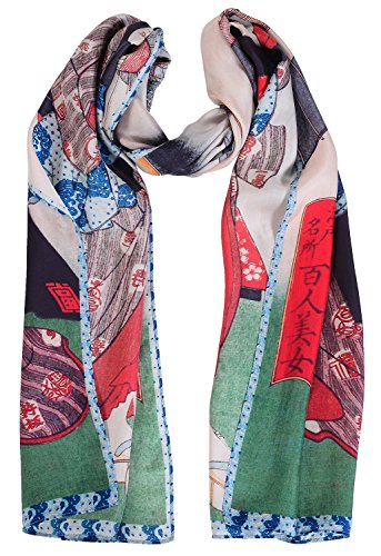 Salutto Women 100% Silk Scarves Van Gogh Paul Gauguin Monet Painted Scarf