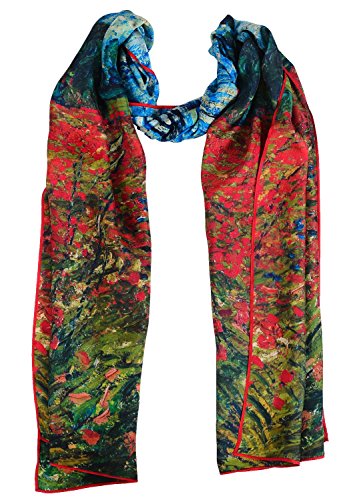Salutto Women 100% Silk Scarves Van Gogh Paul Gauguin Monet Painted Scarf