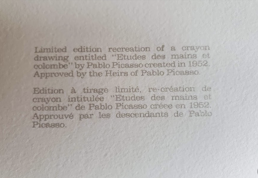 Etudes de Mains et Colombe