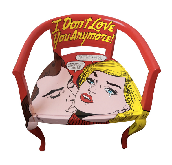 Pop Art "Broken Heart" Vintage Armchair