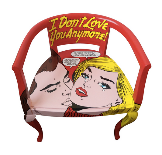 Pop Art "Broken Heart" Vintage Armchair