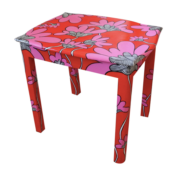 Flowered Painted Accent Table