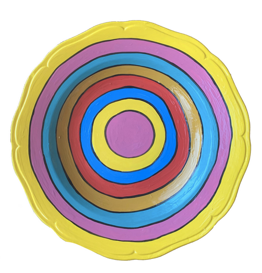 Ceramic Hand Painted Circle Stripe Plate