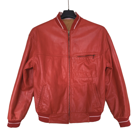 Vintage Red Leather Jacket "Good Girls"