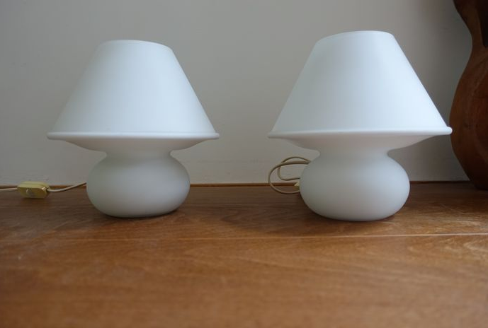 Glasshütte Limburg Mushroom lamp set of 2