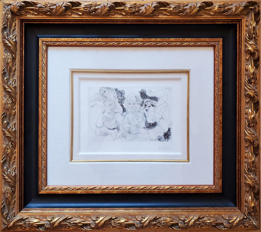 Vieillard assis avec une femme et danseuse