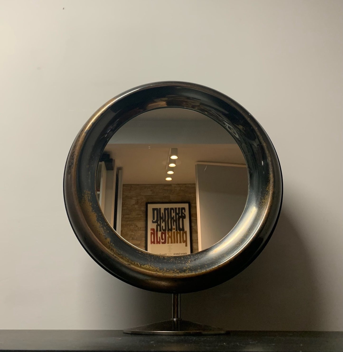 Bronze 1960's Gaetano Missaglia Tabletop Mirror