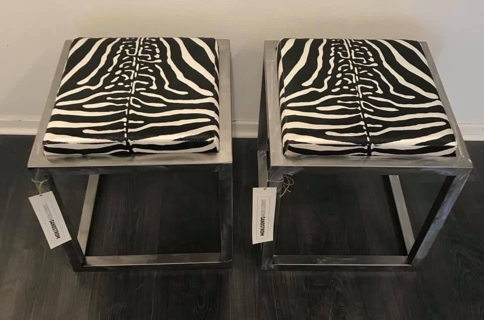 Wildlife Series Sleek Steel Velvet Stools