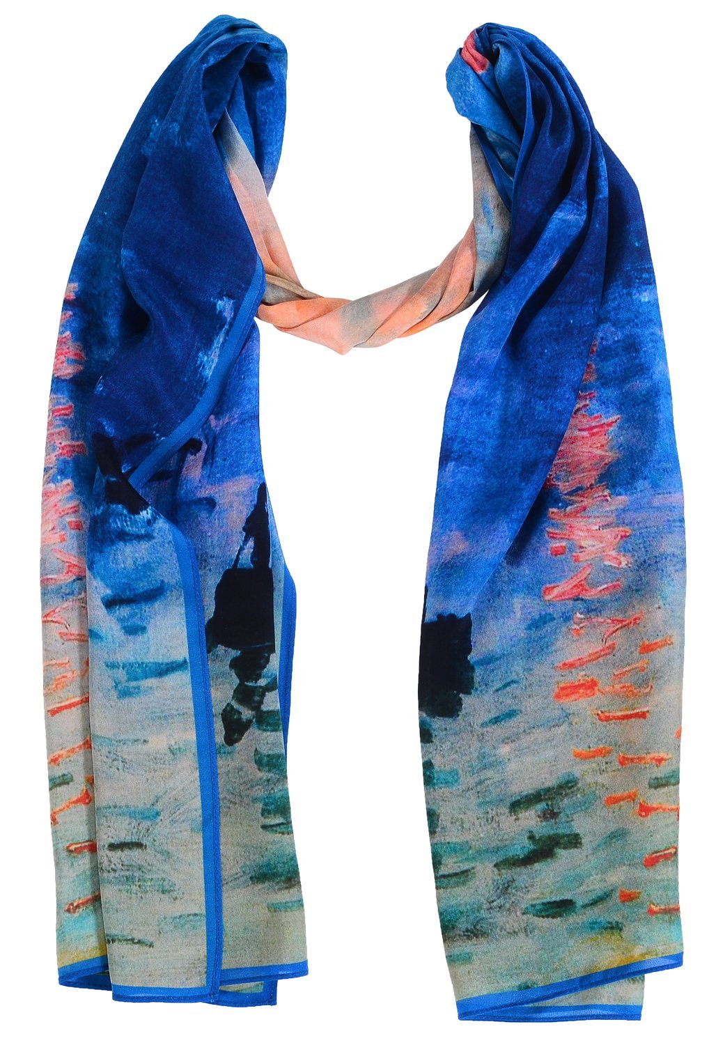 Salutto Women 100% Silk Scarves Van Gogh Paul Gauguin Monet Painted Scarf