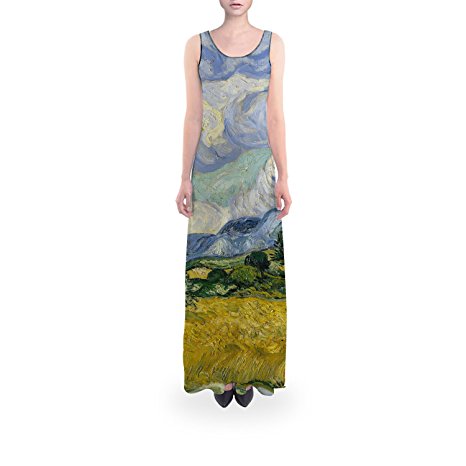 Vincent Van Gogh Fine Art Painting Flared Maxi Dress - XS Regular