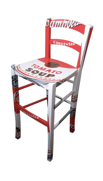 Campbell Tomato Soup Pop Art Wooden Stools