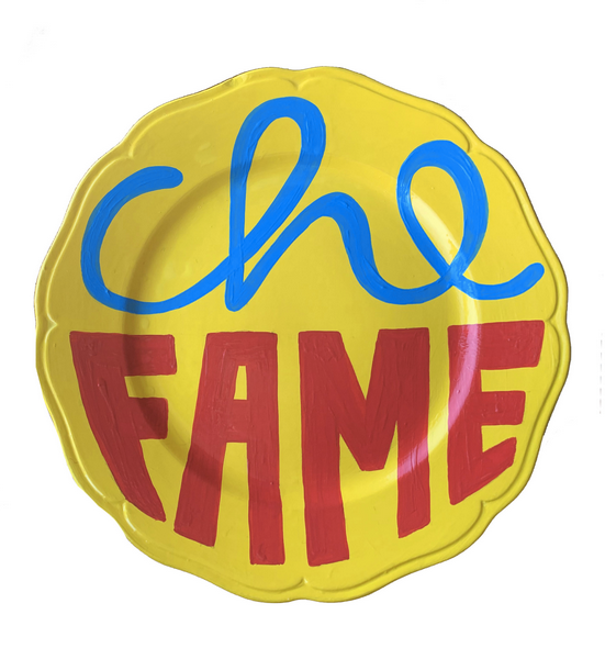 Ceramic Hand Painted "Che Fame" Plate